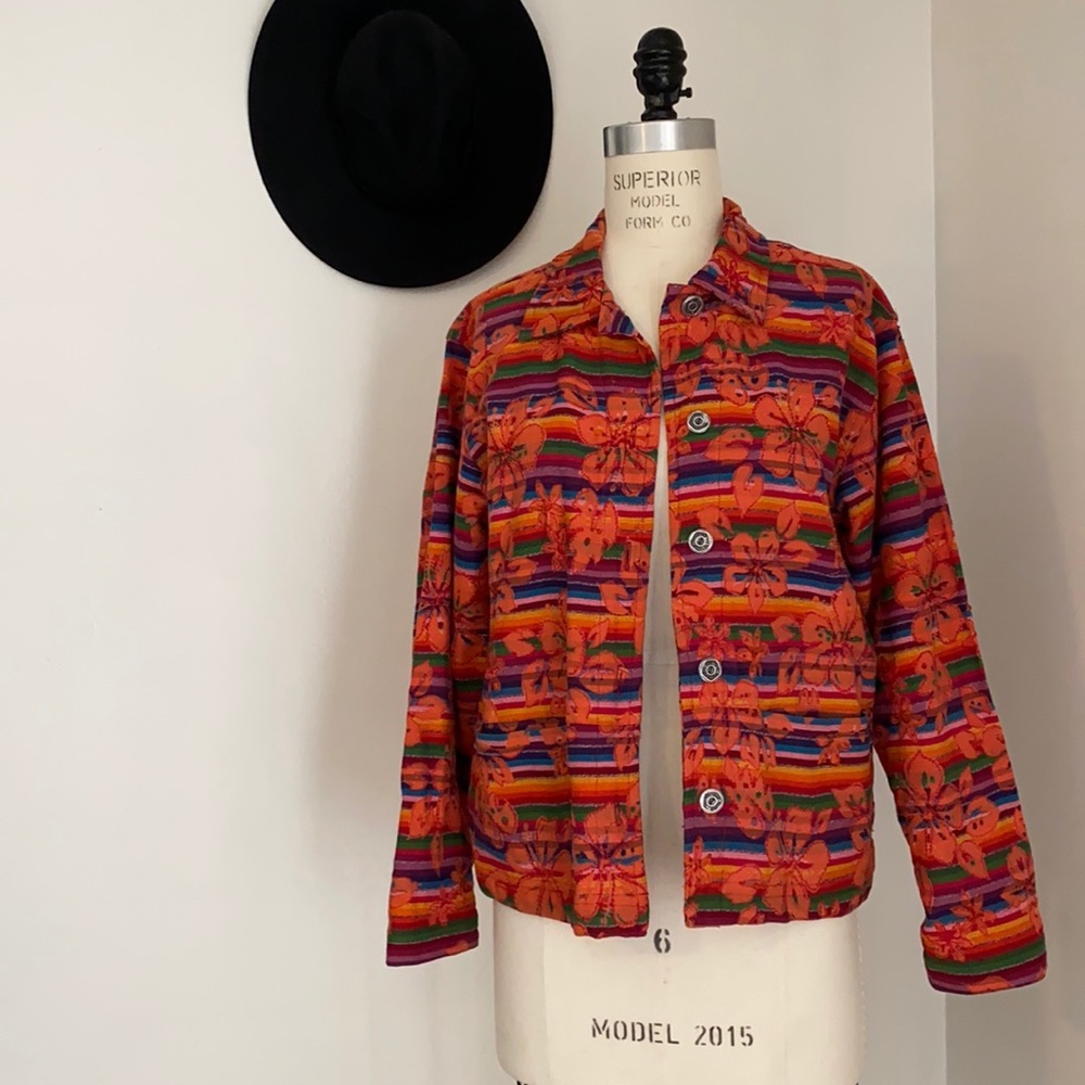 Chico’s Design Hawiian Floral Jacket